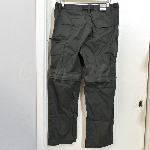 BC Clothing Men's Convertible Stretch Cargo Hiking Pants Shorts GRAY - Picture 2 of 7